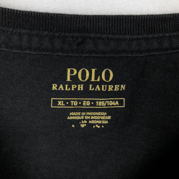 Ralph Lauren POLO RALPH LAUREN long-sleeved T-shirt, men's size XL cotton black type Vintage Second Hand