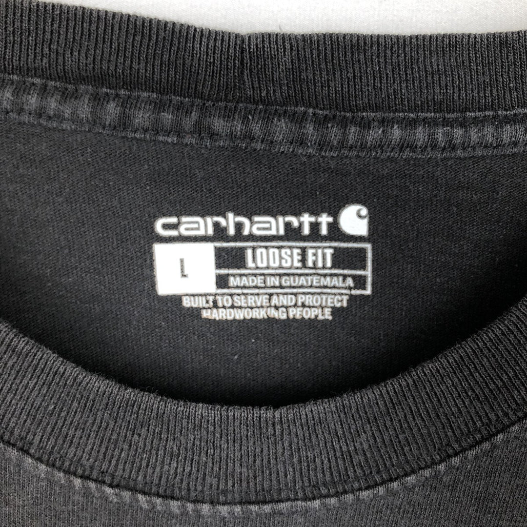Carhartt Loose Fit Solid Pocket Long T-Shirt, Men's Size L cotton black type Vintage Second Hand