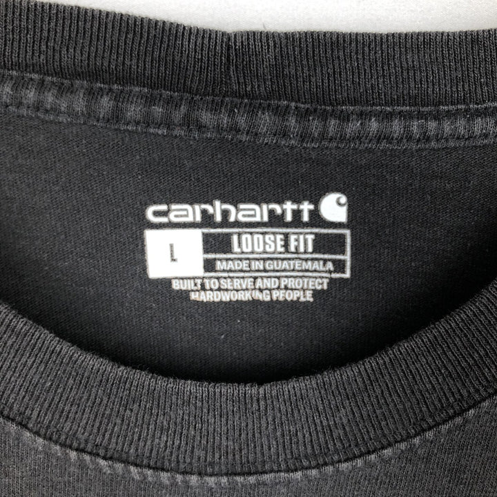 Carhartt Loose Fit Solid Pocket Long T-Shirt, Men's Size L cotton black type Vintage Second Hand