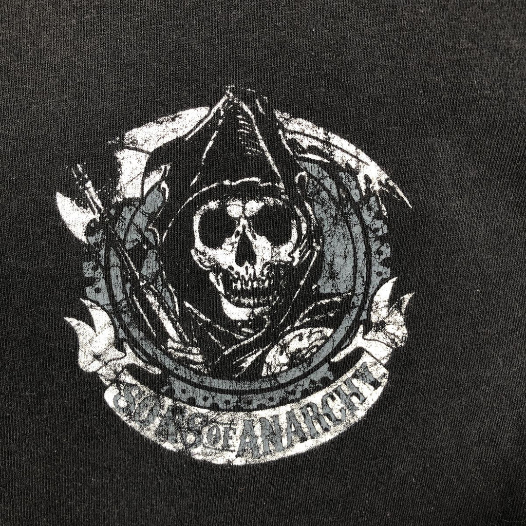 SONS OF ANARCHY Skull Pattern Movie Long-Sleeve T-Shirt (Men's Size M) cotton black type Vintage Second Hand