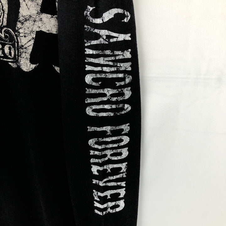 SONS OF ANARCHY Skull Pattern Movie Long-Sleeve T-Shirt (Men's Size M) cotton black type Vintage Second Hand