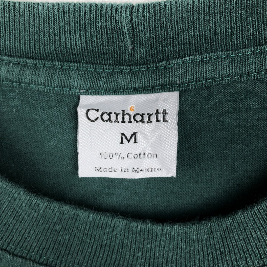 Carhartt Solid Pocket Long T-Shirt, Men's Size Medium cotton green type Vintage Second Hand