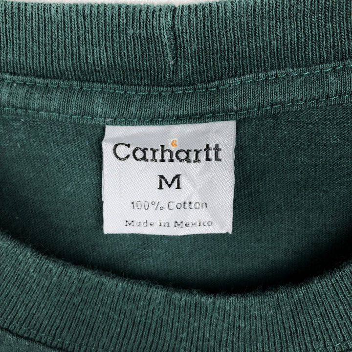Carhartt Solid Pocket Long T-Shirt, Men's Size Medium cotton green type Vintage Second Hand