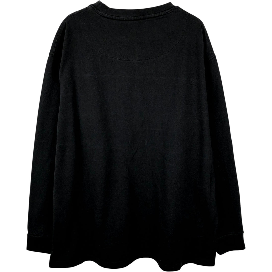 Ben Davis plain pocket long-sleeved T-shirt, men's size XL. cotton black type Vintage Second Hand
