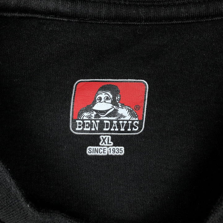 Ben Davis plain pocket long-sleeved T-shirt, men's size XL. cotton black type Vintage Second Hand