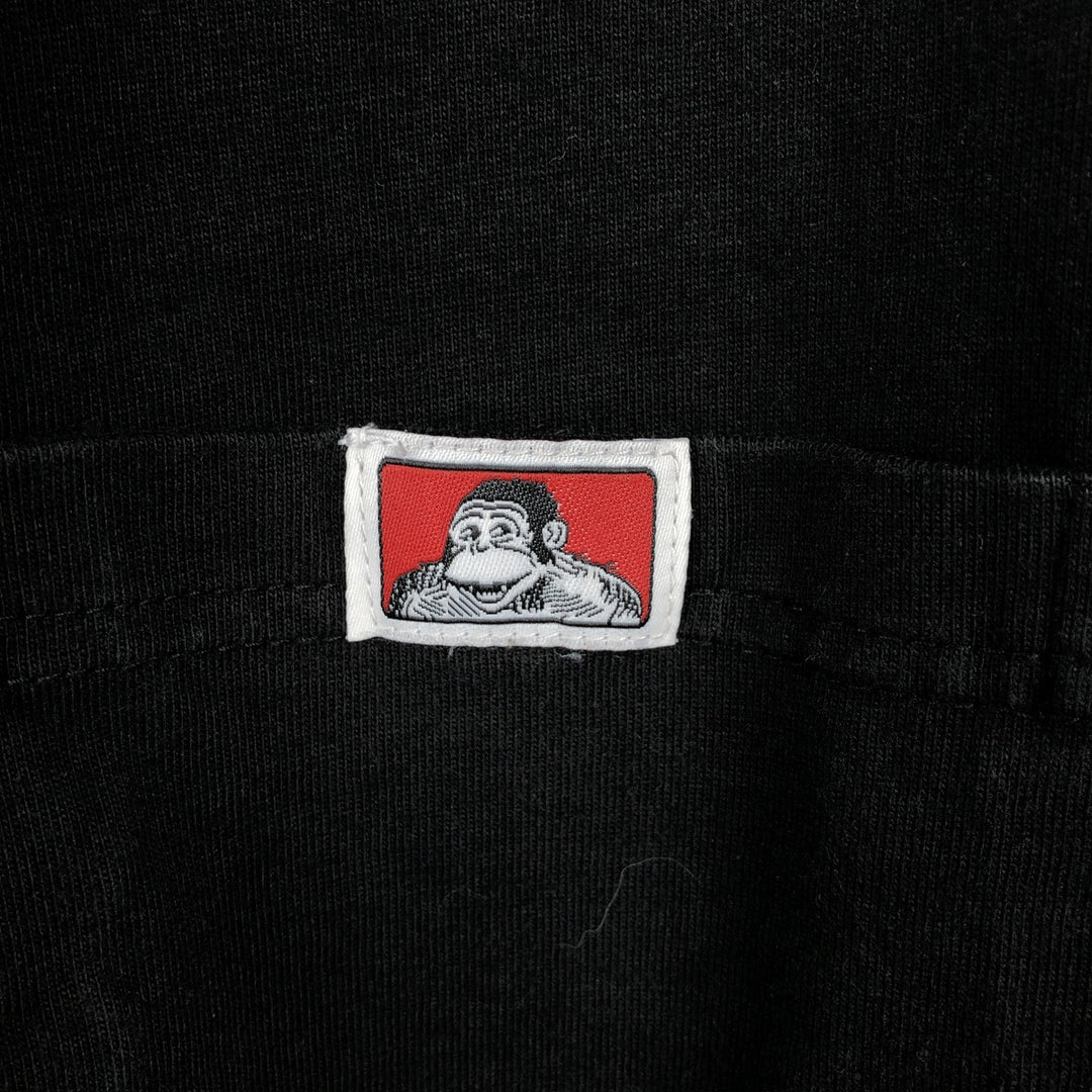 Ben Davis plain pocket long-sleeved T-shirt, men's size XL. cotton black type Vintage Second Hand