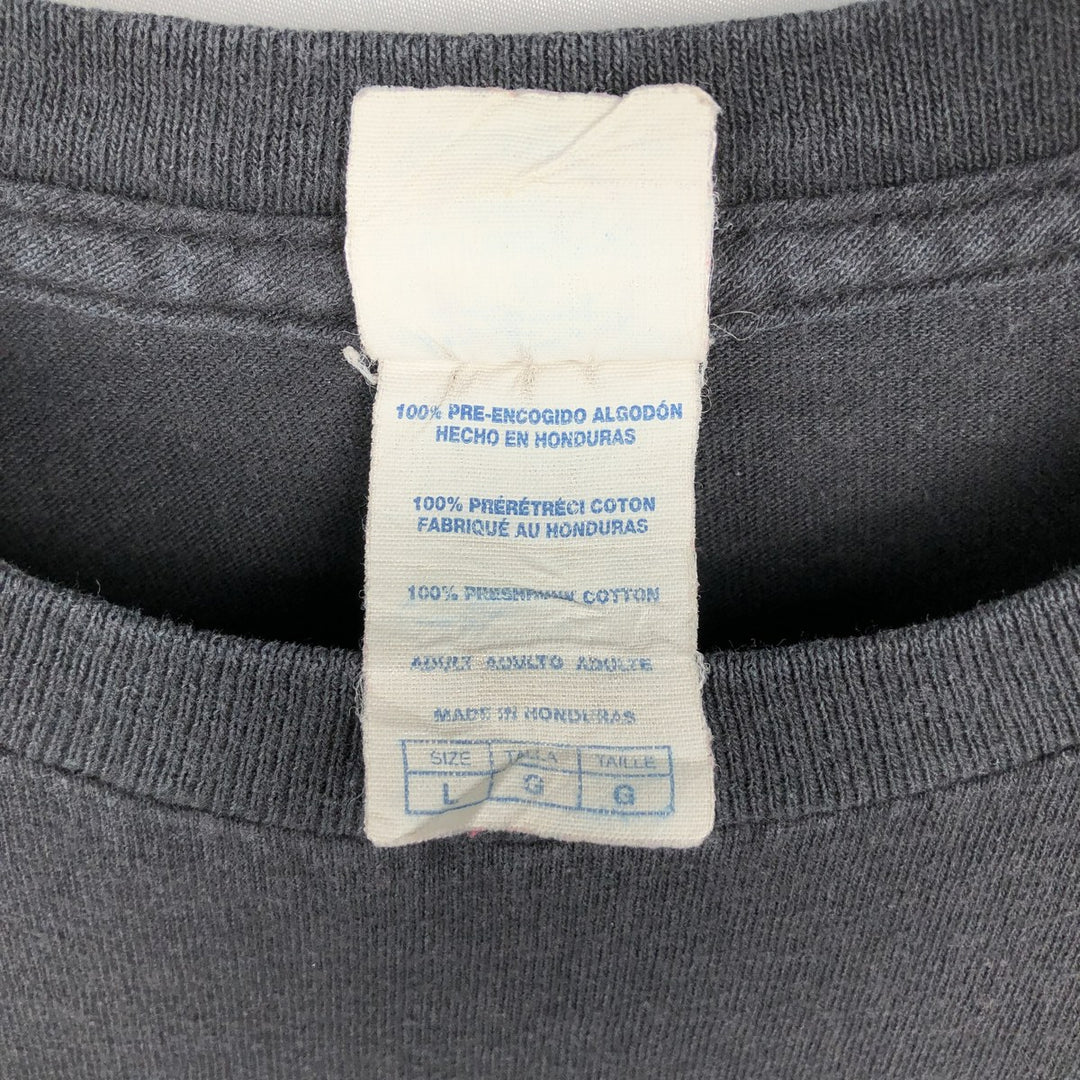 2000'S Delta Bear Pattern Long-Sleeve T-Shirt (Men's Size L) cotton black type Vintage Second Hand
