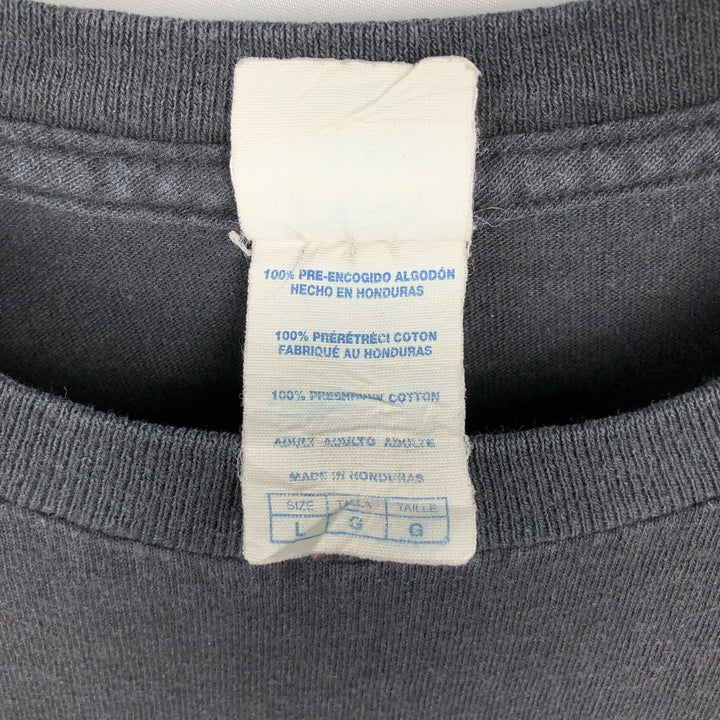2000'S Delta Bear Pattern Long-Sleeve T-Shirt (Men's Size L) cotton black type Vintage Second Hand