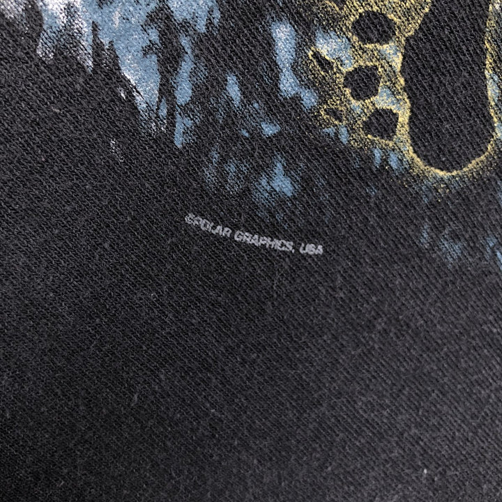 2000'S Delta Bear Pattern Long-Sleeve T-Shirt (Men's Size L) cotton black type Vintage Second Hand
