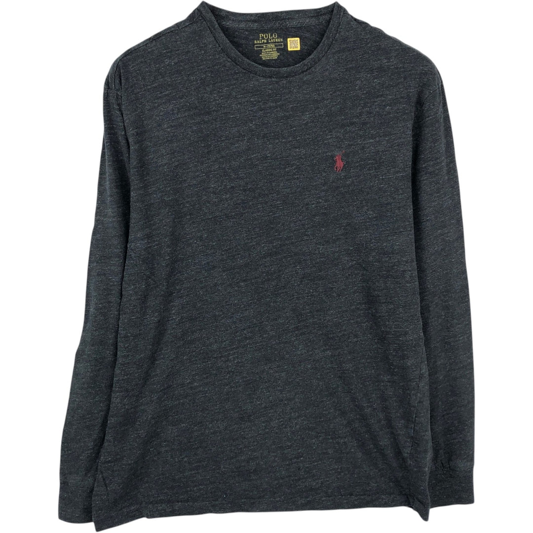 Ralph Lauren POLO RALPH LAUREN Long T-shirt Long T Men's M size unclear black type Vintage Second Hand