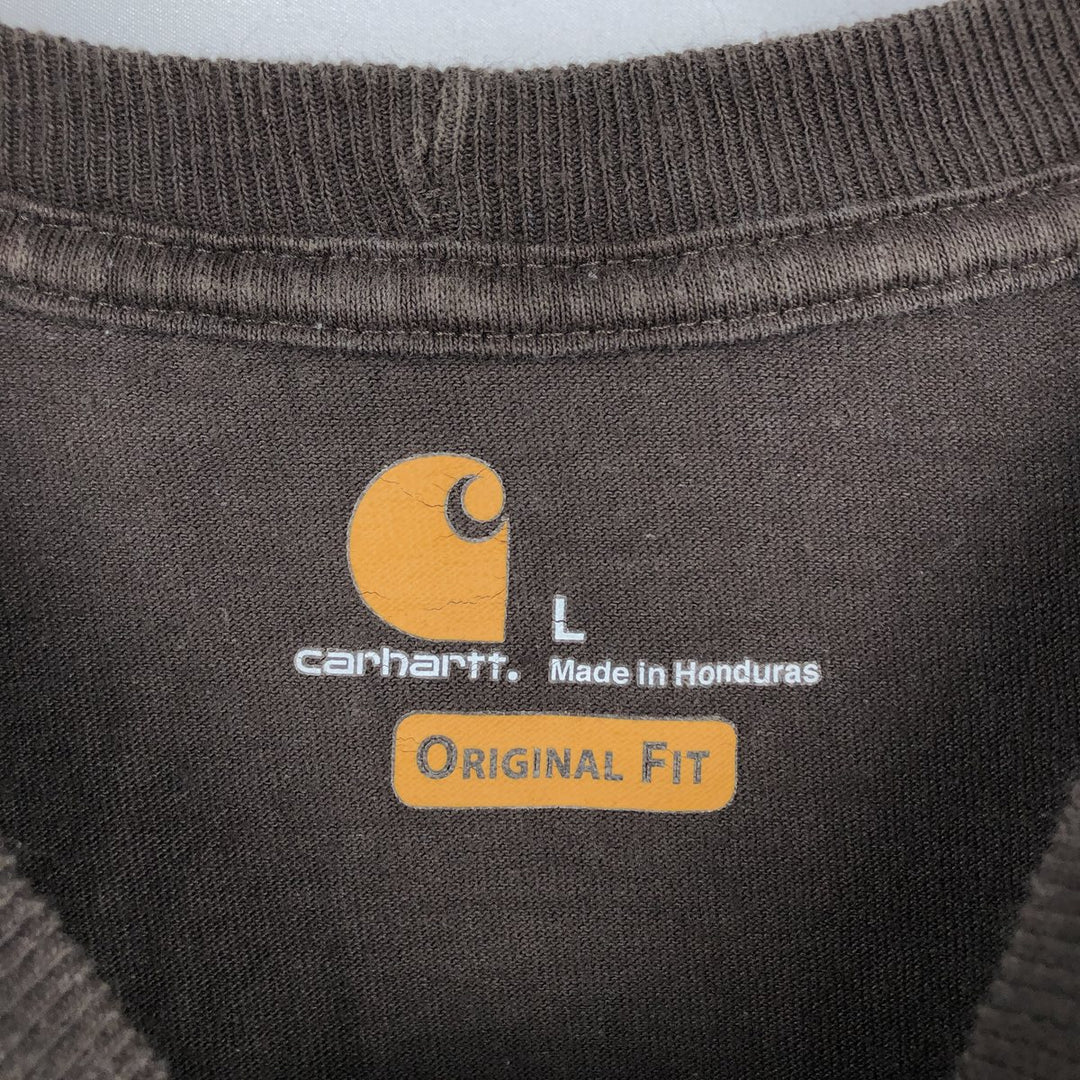 Carhartt Original Fit Long Sleeve T-Shirt, Men's Size L cotton brown type Vintage Second Hand
