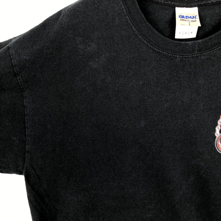 Gildan Men's Long Sleeve T-Shirt (Size L) cotton black type Vintage Second Hand