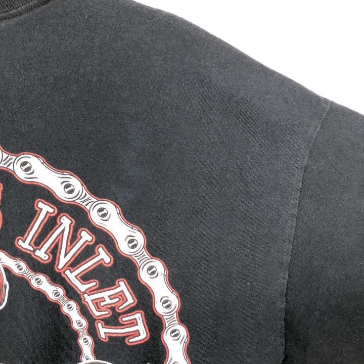 Gildan Men's Long Sleeve T-Shirt (Size L) cotton black type Vintage Second Hand