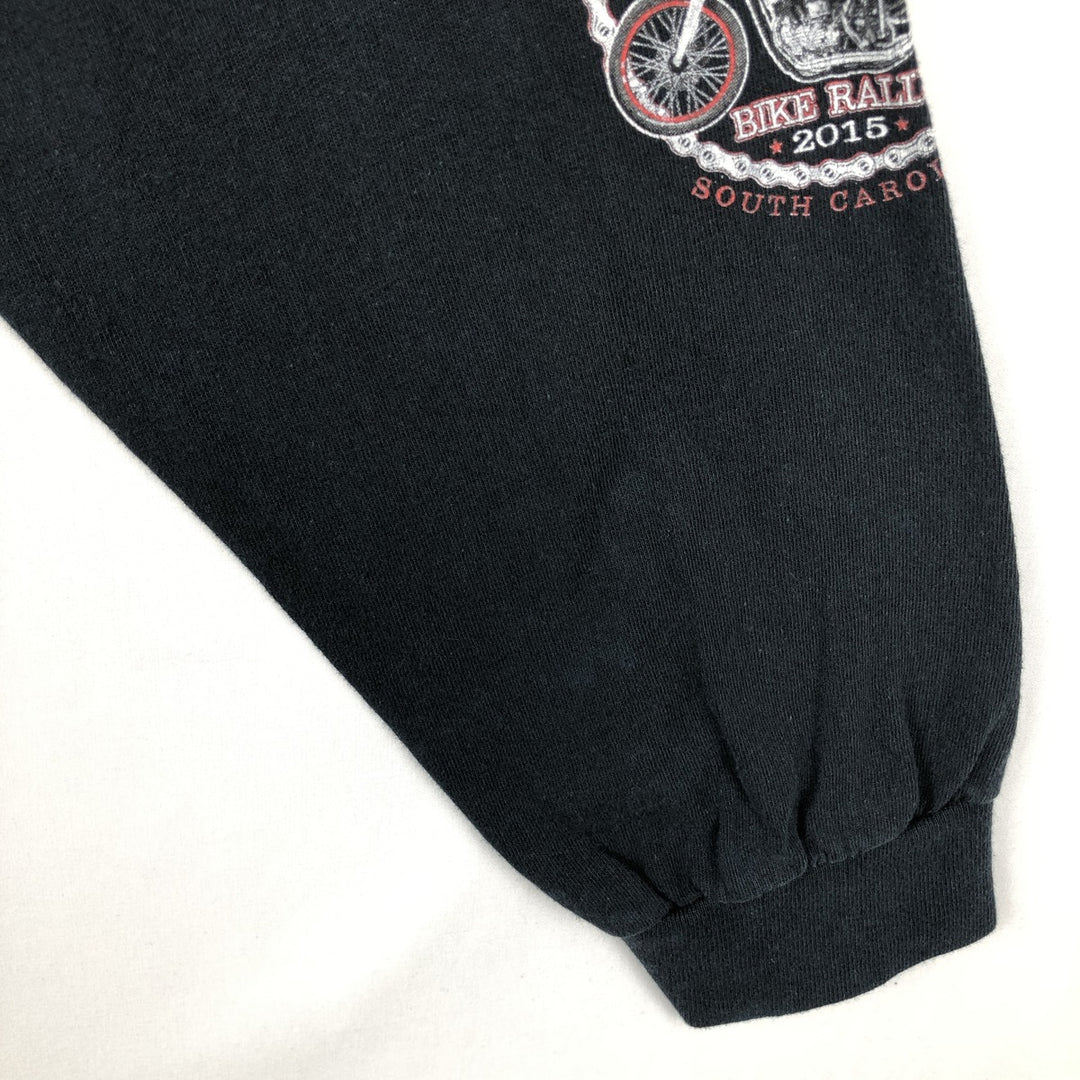 Gildan Men's Long Sleeve T-Shirt (Size L) cotton black type Vintage Second Hand
