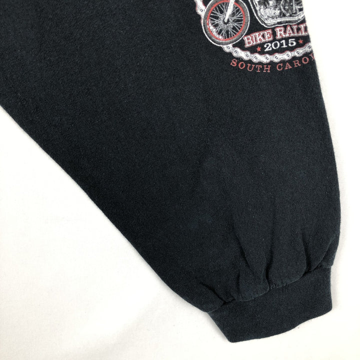 Gildan Men's Long Sleeve T-Shirt (Size L) cotton black type Vintage Second Hand