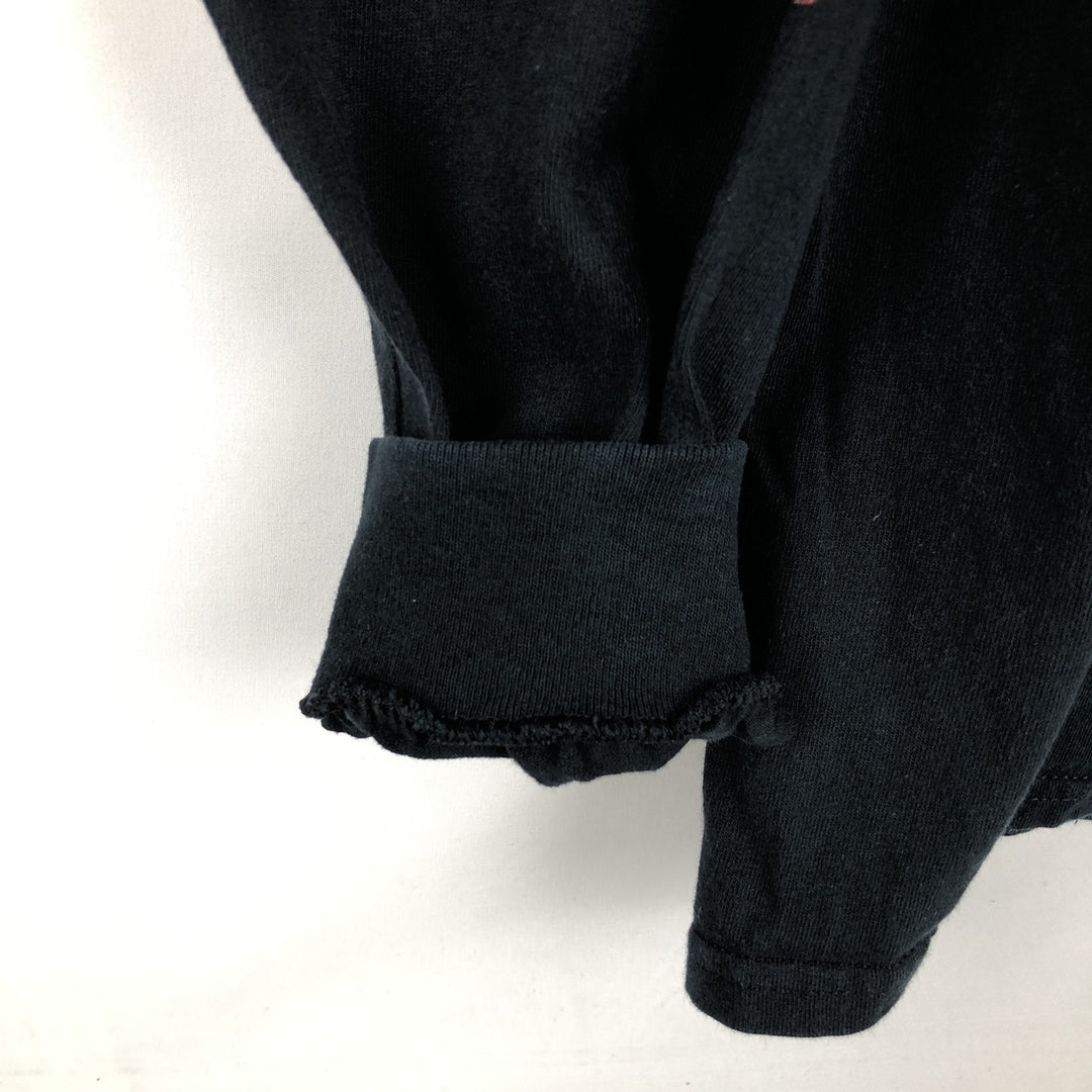 Gildan Men's Long Sleeve T-Shirt (Size L) cotton black type Vintage Second Hand