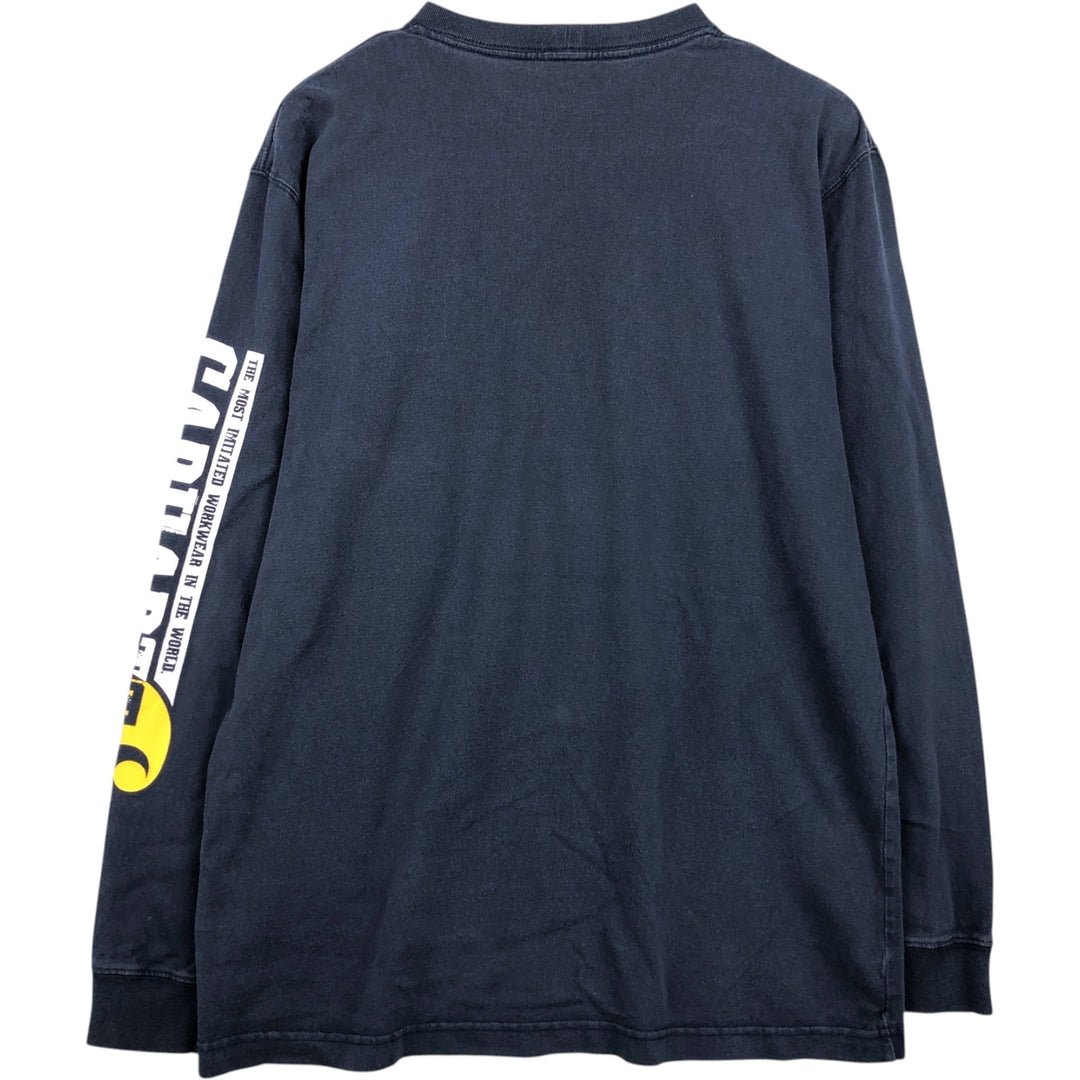 Carhartt long-sleeved T-shirt, men's size M unclear navy blue type Vintage Second Hand