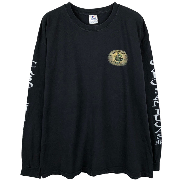2000'S YAZBEK Long-Sleeve T-Shirt (Men's XL equivalent) cotton black type Vintage Second Hand