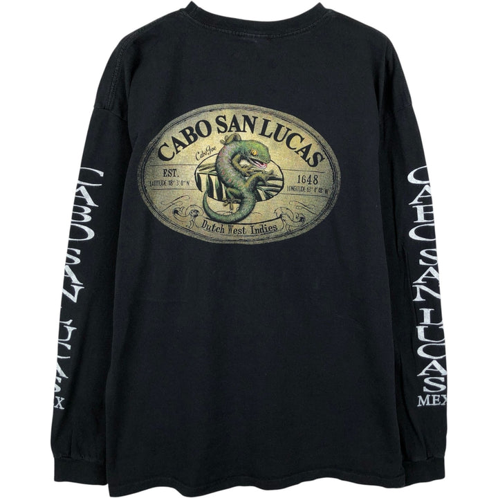 2000'S YAZBEK Long-Sleeve T-Shirt (Men's XL equivalent) cotton black type Vintage Second Hand