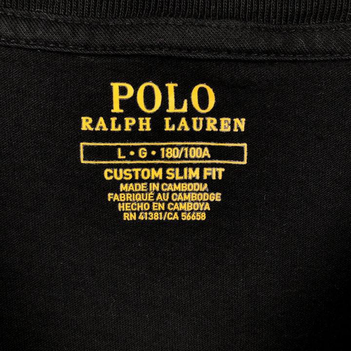 Ralph Lauren POLO RALPH LAUREN long-sleeved T-shirt, men's size L cotton black type Vintage Second Hand