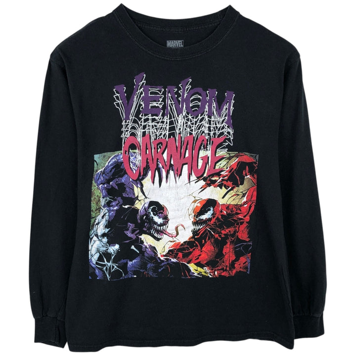 MARVEL Venom Carnage Character Print Long-Sleeve T-Shirt (Men's Size M) cotton black type Vintage Second Hand