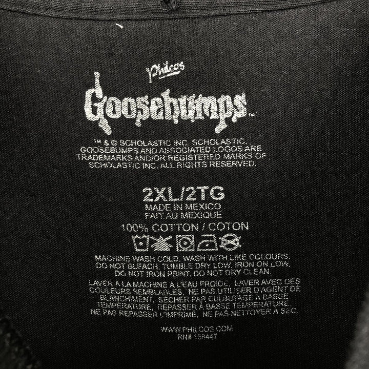Goosebumps Long-Sleeve T-Shirt (Men's XXL equivalent) cotton black type Vintage Second Hand