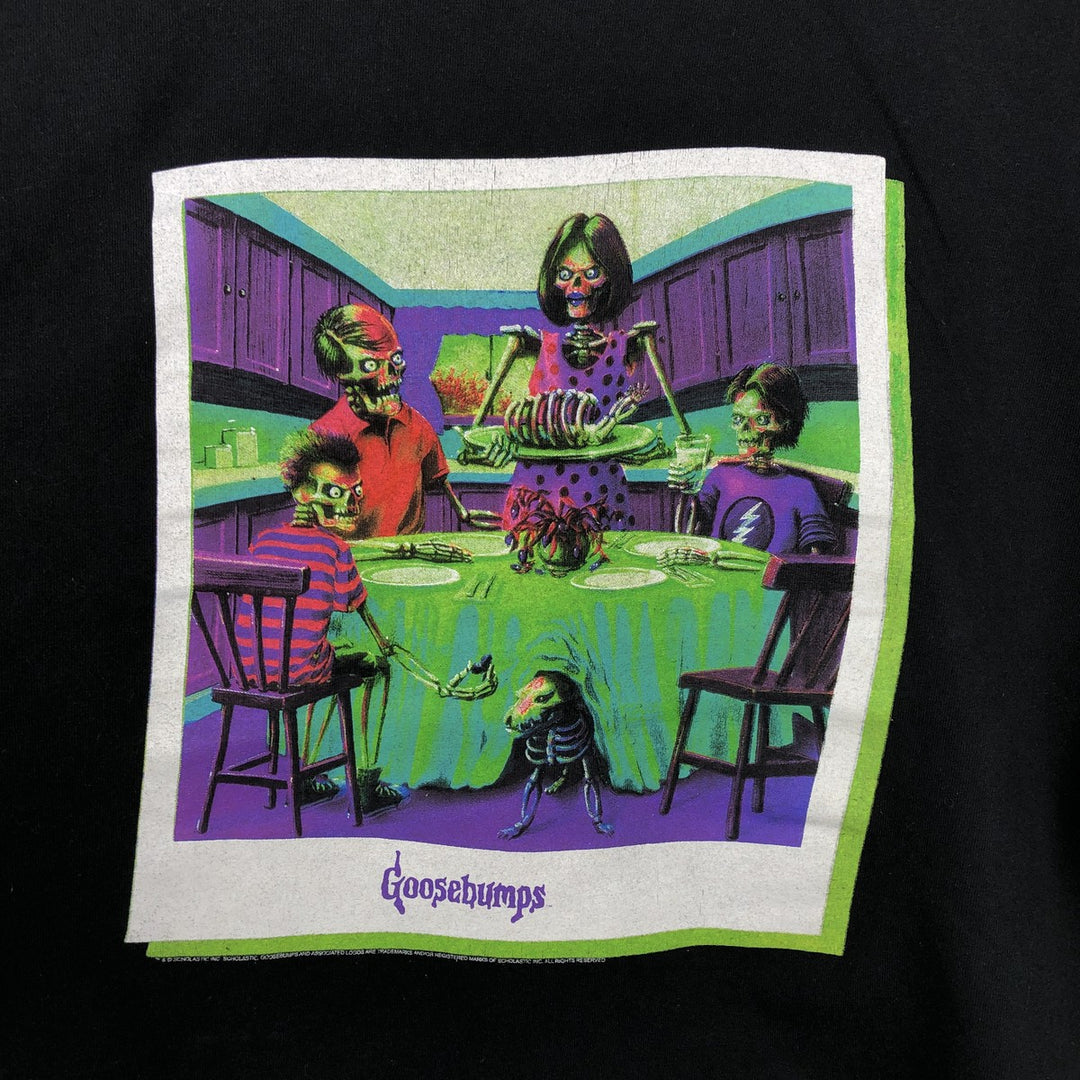 Goosebumps Long-Sleeve T-Shirt (Men's XXL equivalent) cotton black type Vintage Second Hand