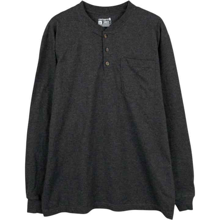 Carhartt Loose Fit Plain Pocket Long-Sleeve T-Shirt (Men's Size M) unclear Charcoal Vintage Second Hand