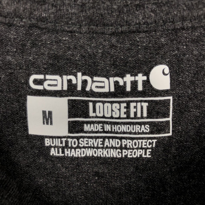 Carhartt Loose Fit Plain Pocket Long-Sleeve T-Shirt (Men's Size M) unclear Charcoal Vintage Second Hand