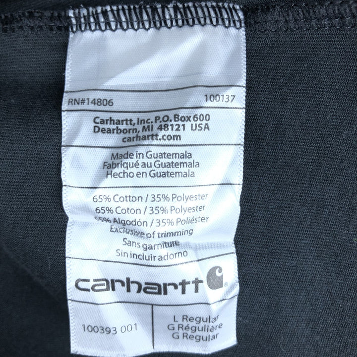 Carhartt Relaxed Fit Plain Pocket Long-Sleeve T-Shirt (Men's Size L) cotton black type Vintage Second Hand