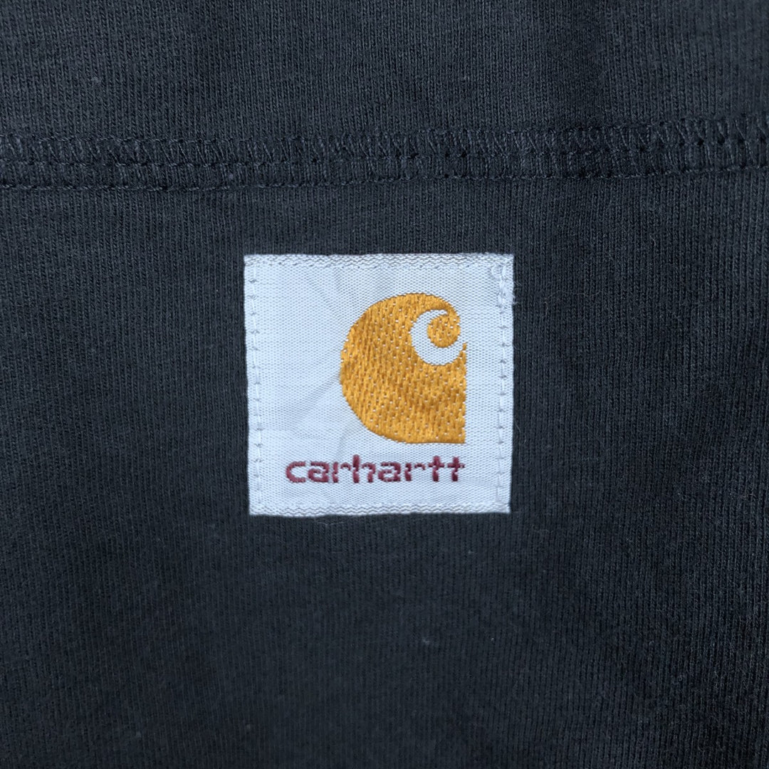 Carhartt Relaxed Fit Plain Pocket Long-Sleeve T-Shirt (Men's Size L) cotton black type Vintage Second Hand