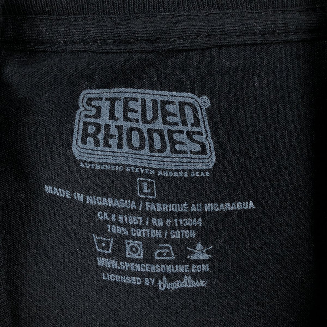 STEVEN RHODES Long-Sleeve T-Shirt (Men's Size L) cotton black type Vintage Second Hand
