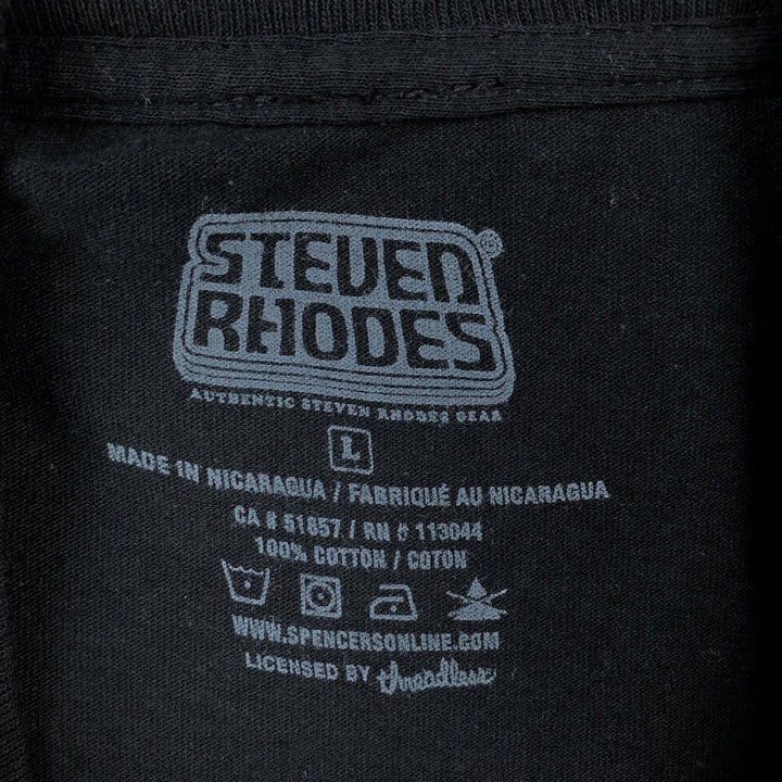 STEVEN RHODES Long-Sleeve T-Shirt (Men's Size L) cotton black type Vintage Second Hand