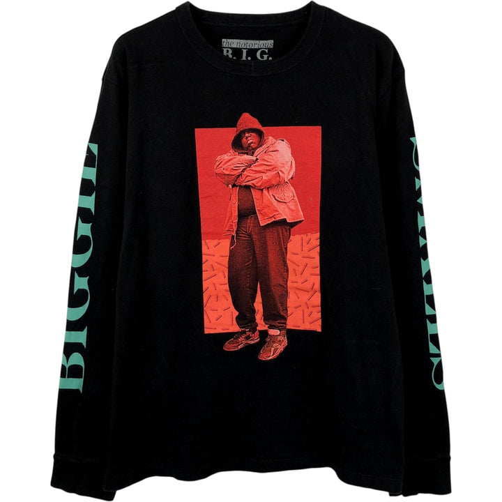THE NOTORIUS BIG Long Sleeve Rap T-Shirt, Men's Size L cotton black type Vintage Second Hand