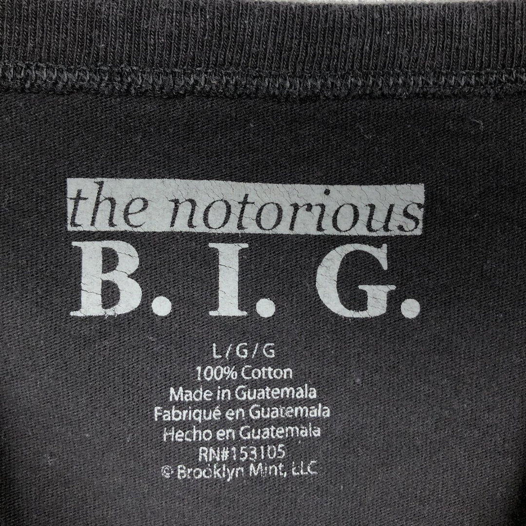 THE NOTORIUS BIG Long Sleeve Rap T-Shirt, Men's Size L cotton black type Vintage Second Hand