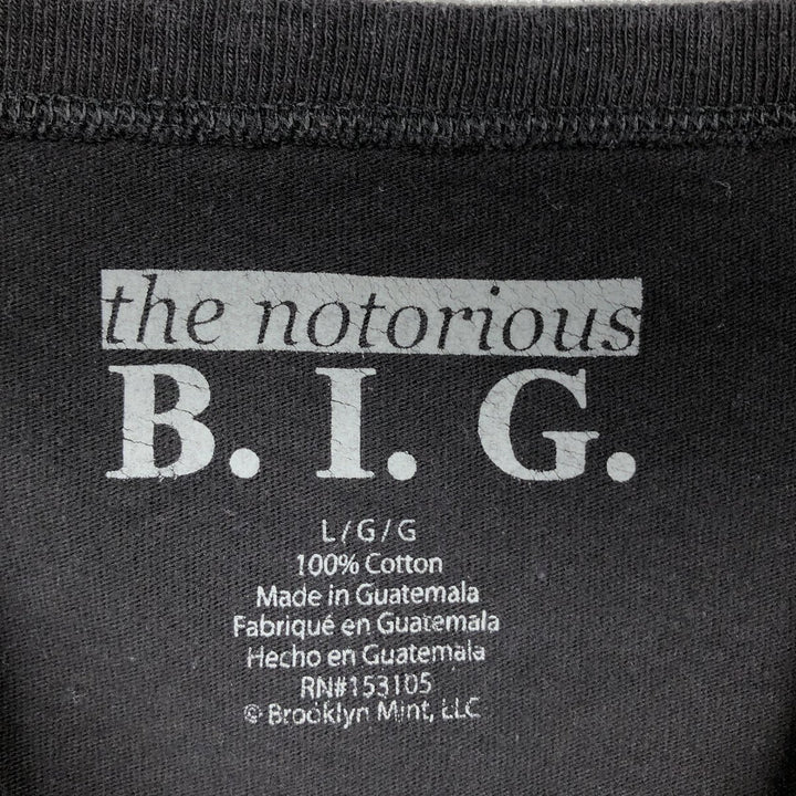 THE NOTORIUS BIG Long Sleeve Rap T-Shirt, Men's Size L cotton black type Vintage Second Hand