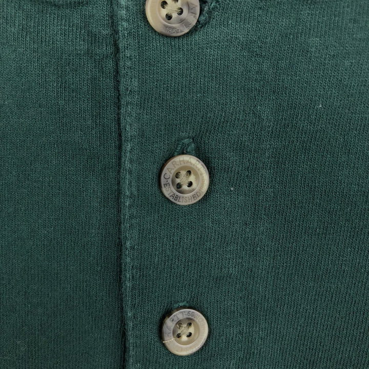 Carhartt Henley neck plain pocket long T-shirt long T men's L size cotton green type Vintage Second Hand