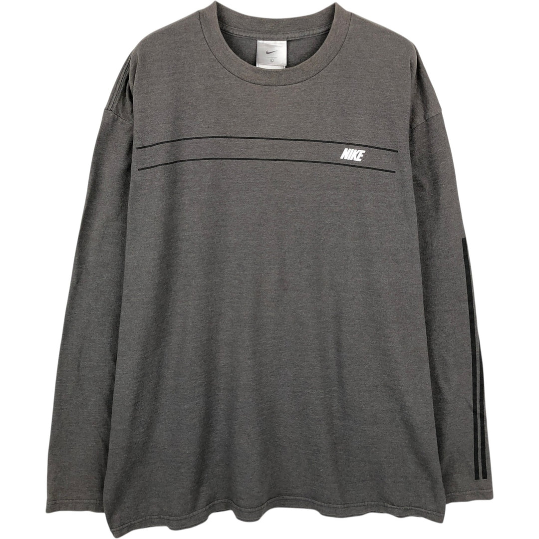 00'S Nike NIKE Long T-shirt Long T Men's L size cotton gray type Vintage Second Hand