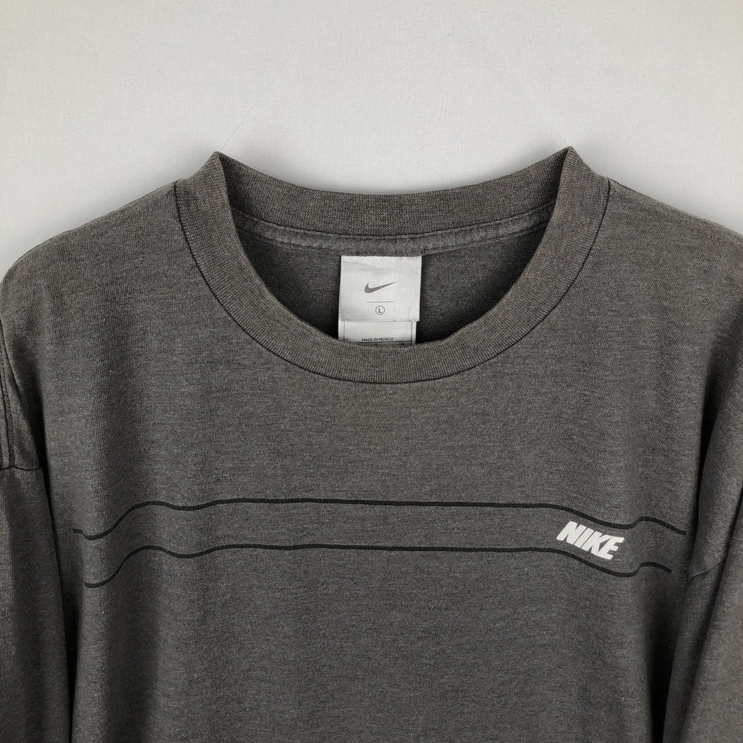 00'S Nike NIKE Long T-shirt Long T Men's L size cotton gray type Vintage Second Hand