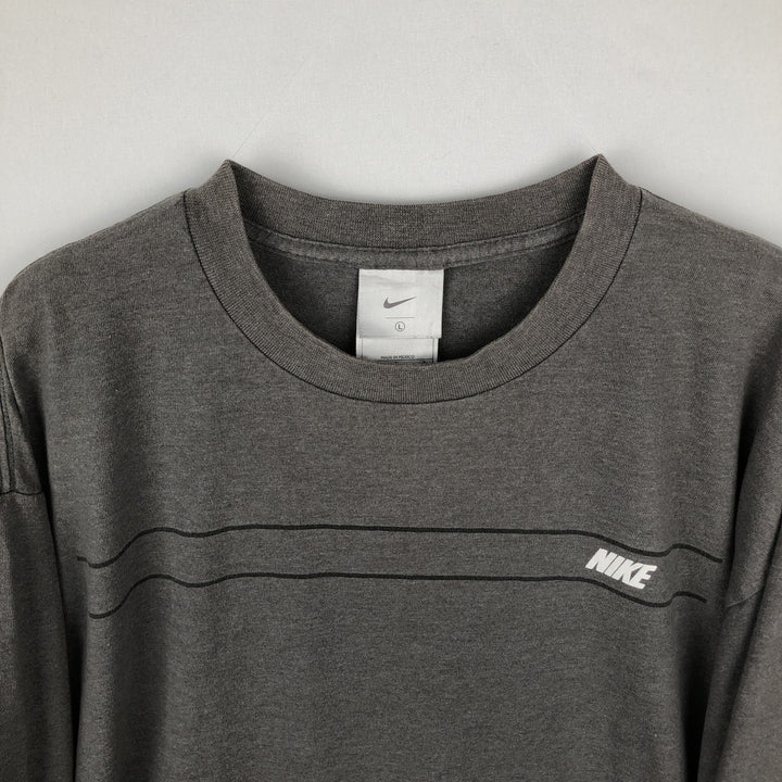 00'S Nike NIKE Long T-shirt Long T Men's L size cotton gray type Vintage Second Hand
