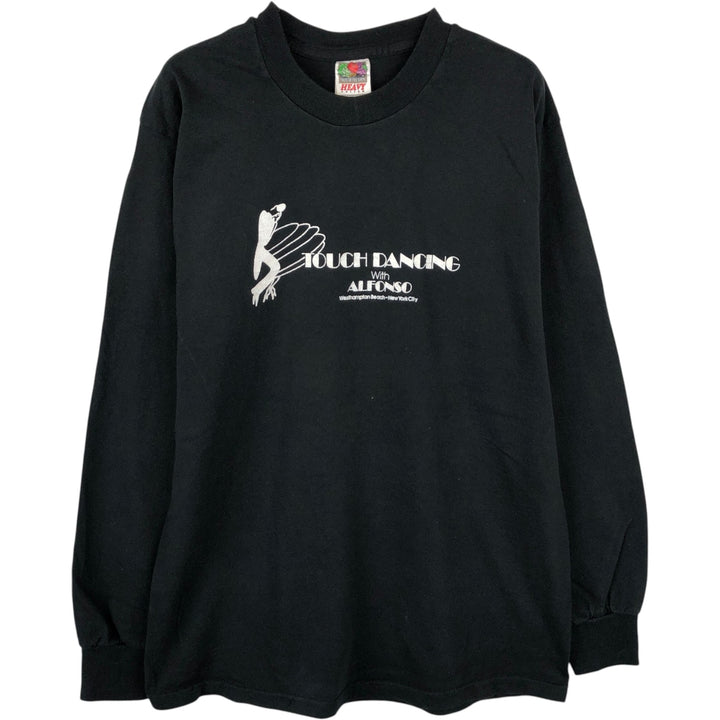 90'S Fruit of the Loom Long Sleeve T-Shirt, Made in USA, Men's Medium, Vintage cotton black type Vintage Second Hand