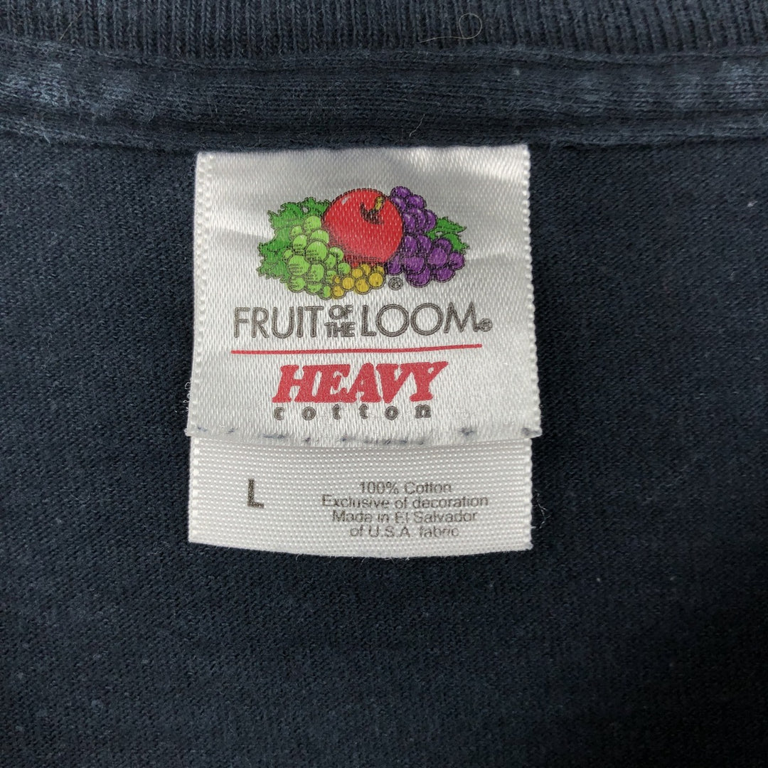 Fruit of the Loom Motorcycle Long-Sleeve T-Shirt (Men's Size L) cotton black type Vintage Second Hand