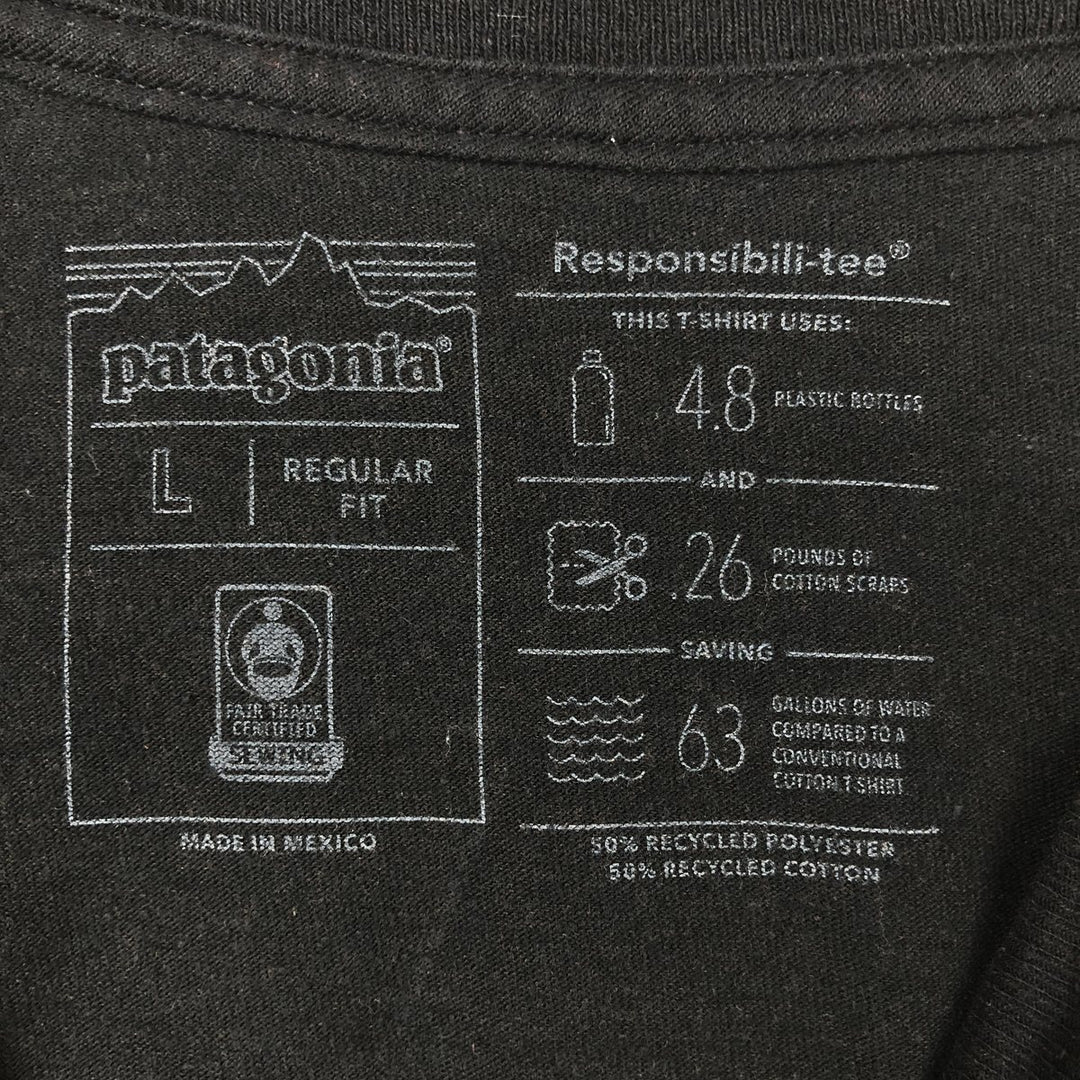 Patagonia 39161SP19 Long-Sleeve T-Shirt (Men's Size L) polyester black type Vintage Second Hand