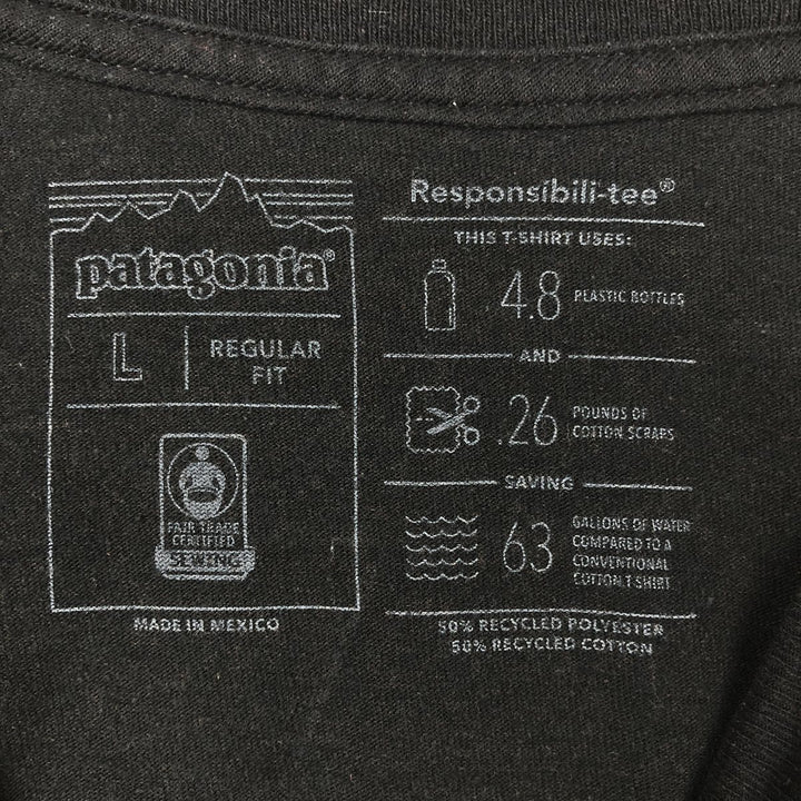 Patagonia 39161SP19 Long-Sleeve T-Shirt (Men's Size L) polyester black type Vintage Second Hand