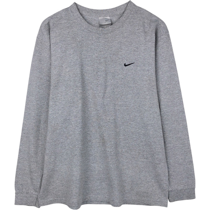 Nike long-sleeved T-shirt, size M, men's cotton gray type Vintage Second Hand