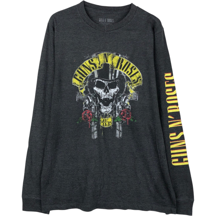 GUNS N' ROSES Guns N' Roses Long Sleeve T-Shirt, Men's Size M cotton Charcoal Vintage Second Hand