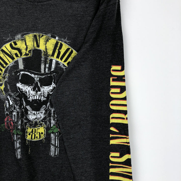 GUNS N' ROSES Guns N' Roses Long Sleeve T-Shirt, Men's Size M cotton Charcoal Vintage Second Hand