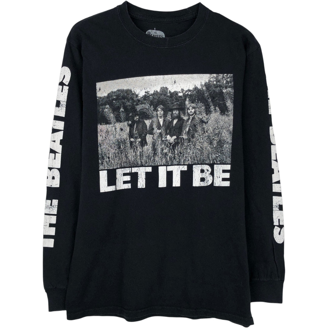 THE BEATLES Long-Sleeve T-Shirt (Men's Size S) cotton black type Vintage Second Hand