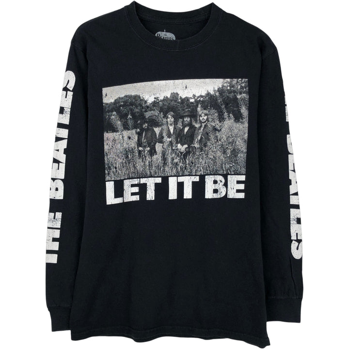 THE BEATLES Long-Sleeve T-Shirt (Men's Size S) cotton black type Vintage Second Hand