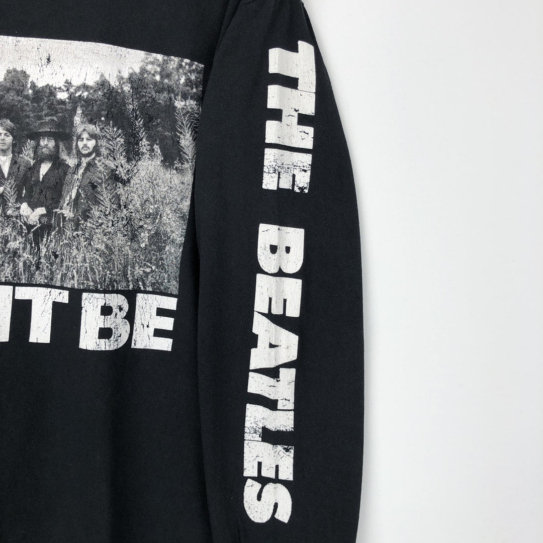 THE BEATLES Long-Sleeve T-Shirt (Men's Size S) cotton black type Vintage Second Hand